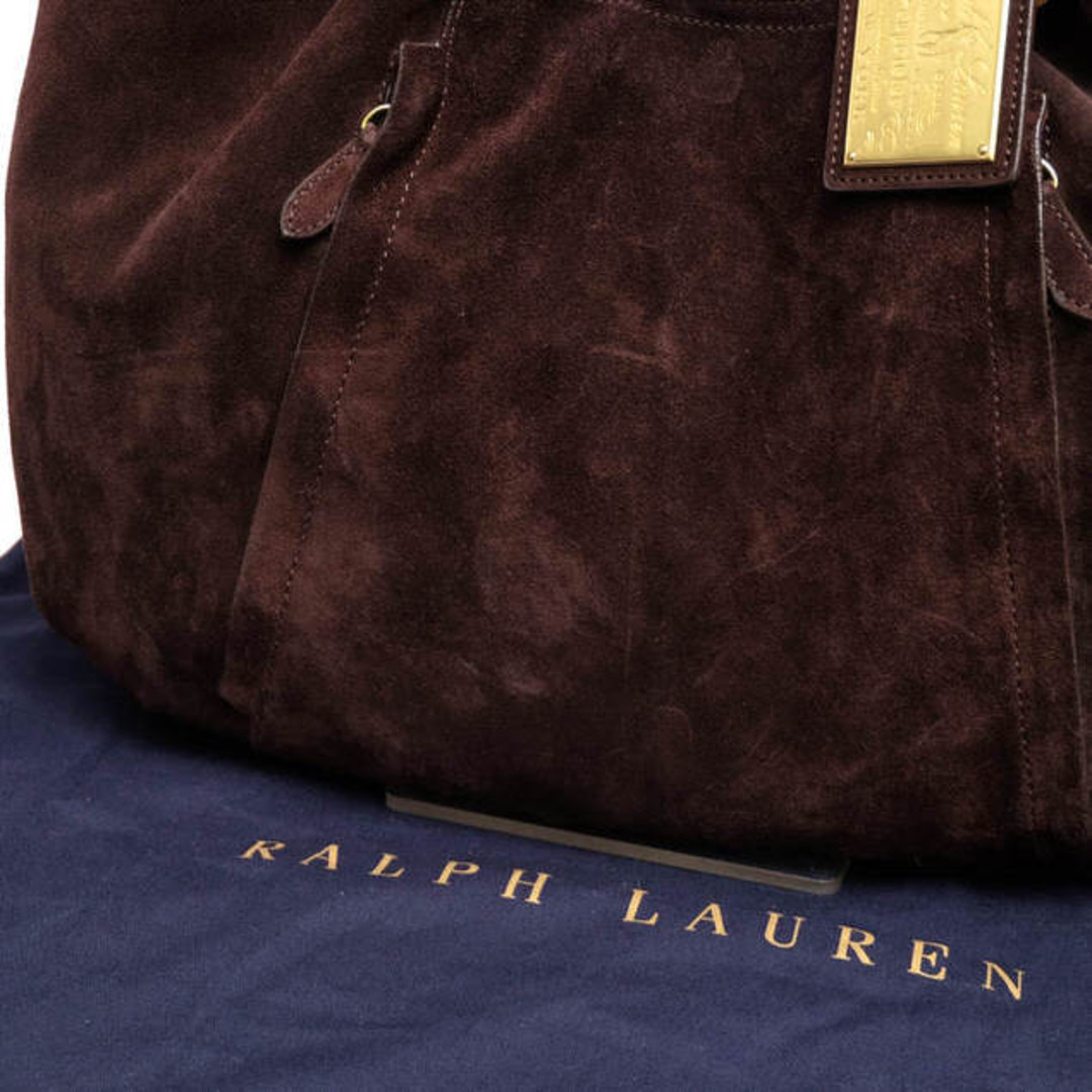 Ralph Lauren(ラルフローレン)のラルフローレン／RALPH LAUREN バッグ ハンドバッグ 鞄 トートバッグ レディース 女性 女性用スエード スウェード レザー 革 本革 ダークブラウン 茶 ブラウン  肩掛け ワンショルダーバッグ レディースのバッグ(ハンドバッグ)の商品写真