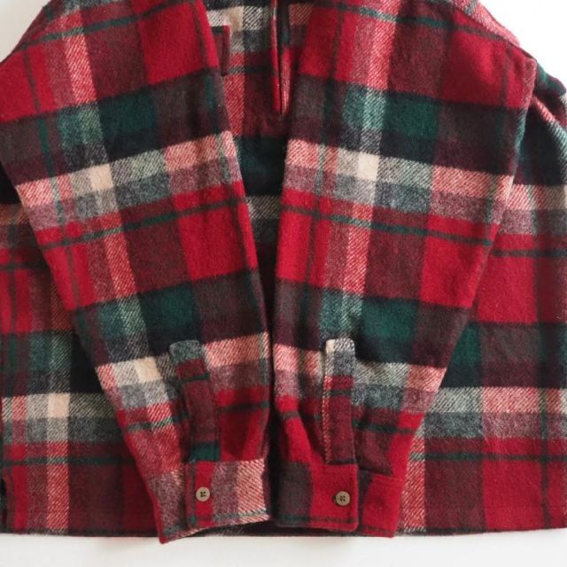 WOOLRICH(ウールリッチ)のウールリッチ　USA製　ウールジャケット　ハーフジップ　チェック柄　美品 メンズのトップス(シャツ)の商品写真