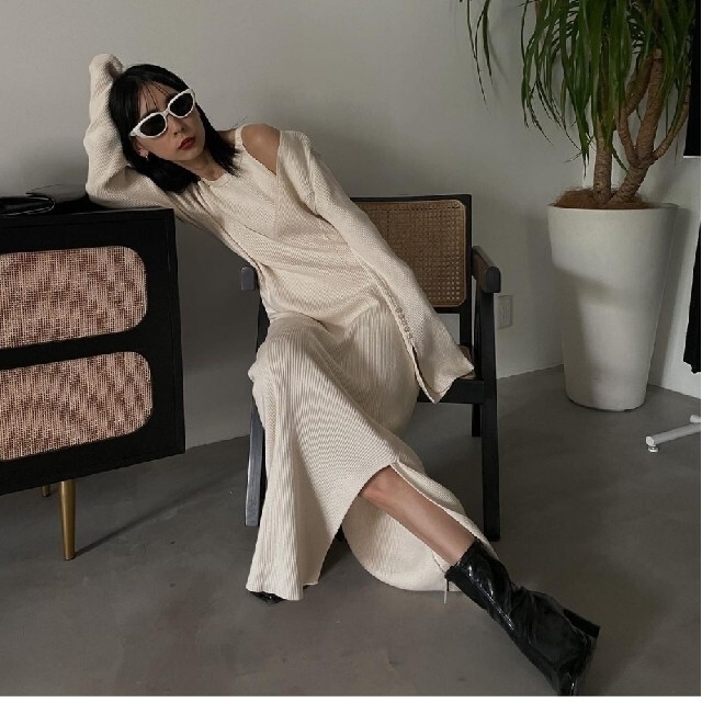 AMERICAN SLEEVE LAYERED KNIT DRESS アメリ 2022新作モデル vivacf.net