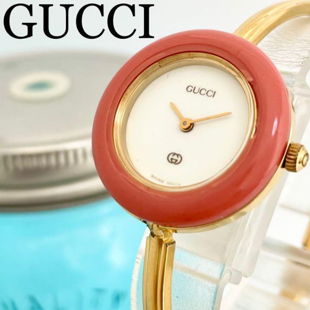 533 GUCCI グッチ時計　レディース腕時計　チェンジベゼル　ピンク　人気