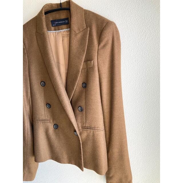 ZARA(ザラ)の【最終お値下げ】ZARA  テーラードジャケット キャメル XS レディースのジャケット/アウター(テーラードジャケット)の商品写真