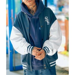 サブサエティ(Subciety)の【NAVY】Subciety/(U)SWEAT STADIUM JKT(スタジャン)