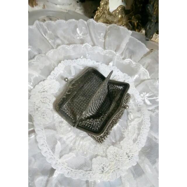 Paul Harnden(ポールハーデン)のフランスアンティーク　財布　メッシュ コインパース  刻印有・silver レディースのファッション小物(コインケース)の商品写真