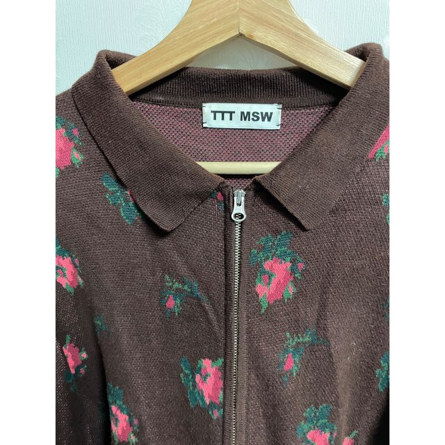 ttt_msw flower knit polo ニットポロ 20aw - カーディガン