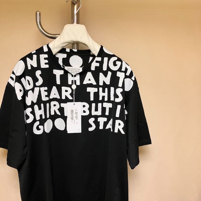 新品 L マルジェラ 21AW エイズ Tシャツ カットソー 黒白 3672 | www