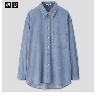 ユニクロ(UNIQLO)のデニムオーバーサイズシャツ(シャツ/ブラウス(長袖/七分))