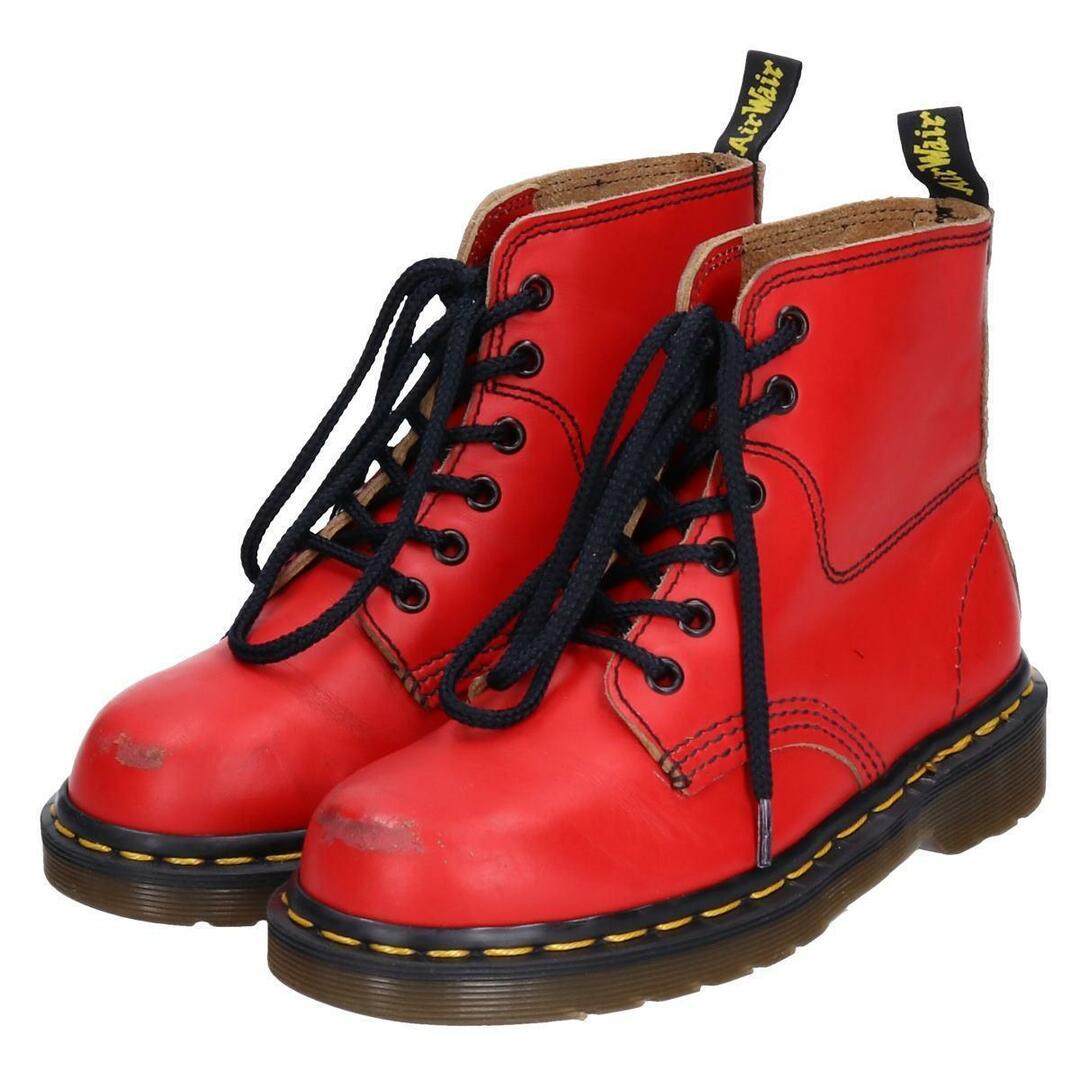 ドクターマーチン Dr.Martens 6ホールブーツ 英国製 UK3 レディース21.5cm /saa008868レッド系赤色柄