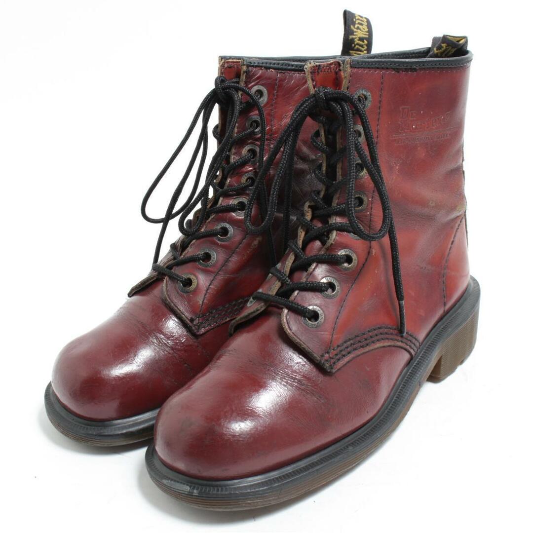 ドクターマーチン Dr.Martens 8ホールブーツ 英国製 レディース22.5cm /saa008834レッド系赤紫色柄