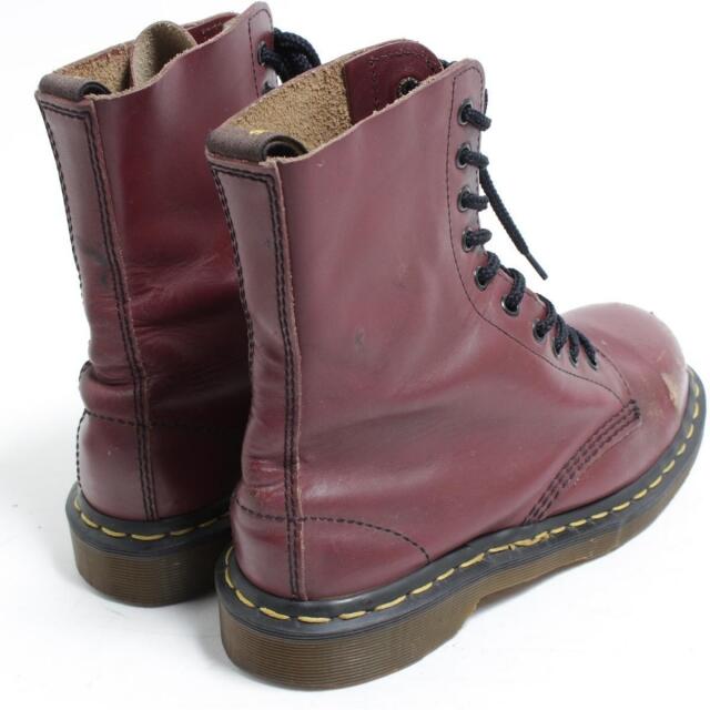 ドクターマーチン Dr.Martens スチールトゥ 10ホールブーツ 英国製 UK5 レディース24.0cm /saa008831レッド系赤紫色柄