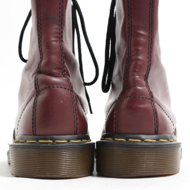 ドクターマーチン Dr.Martens スチールトゥ 10ホールブーツ 英国製 UK5 レディース24.0cm /saa008831レッド系赤紫色柄