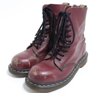 ドクターマーチン(Dr.Martens)の古着 ドクターマーチン Dr.Martens スチールトゥ 10ホールブーツ 英国製 UK5 レディース24.0cm /saa008831(ブーツ)