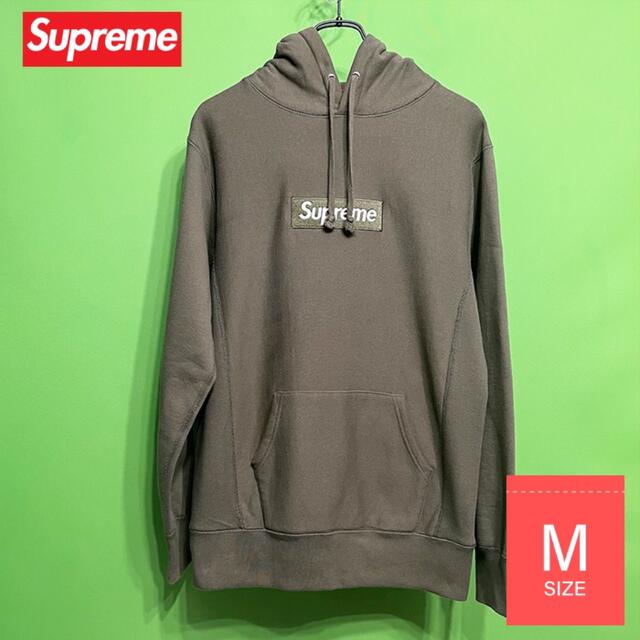 supreme Box Logo Hooded Sweatshirt オリーブ