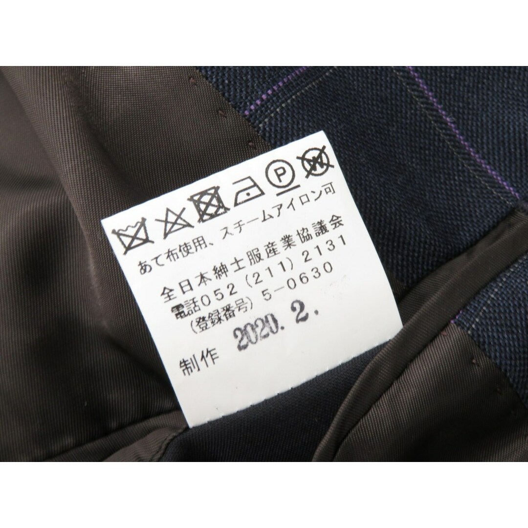 インベストメント クロージング INVESTMENT CLOTHING チェック ウールカシミア 3つボタンスーツ【サイズ表記なし（M位）】【メンズ】 6