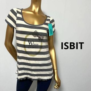 アイズビット(ISBIT)の【2256】ISBIT ボーダー 半袖 カットソー M(カットソー(半袖/袖なし))