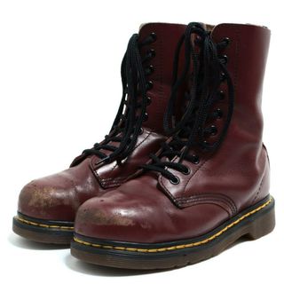 ドクターマーチン(Dr.Martens)の古着 ドクターマーチン Dr.Martens スチールトゥ 10ホールブーツ 英国製 UK4 レディース22.5cm /saa008646(ブーツ)