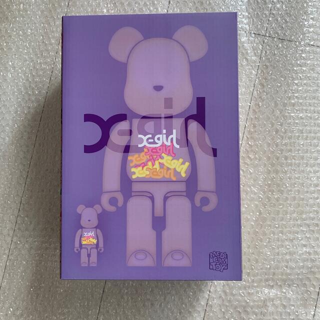 BE@RBRICK X-girl CLEAR PURPLE 100％ 400％