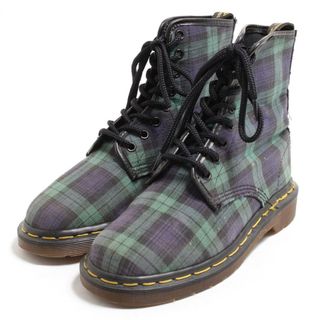 ドクターマーチン(Dr.Martens)の古着 ドクターマーチン Dr.Martens チェック柄 8ホールブーツ 英国製 UK5 レディース23.5cm /saa008617(ブーツ)