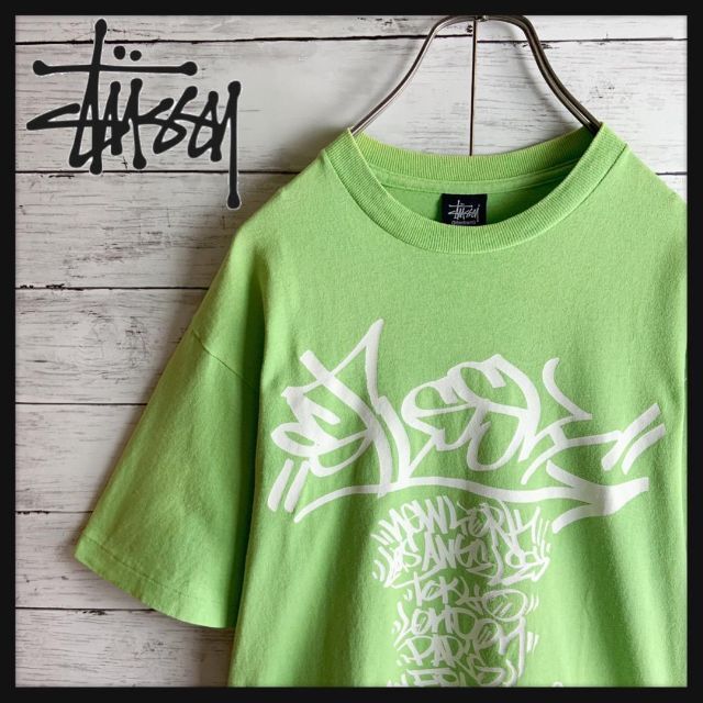 STUSSY(ステューシー)の【人気のピスタチオカラー】90s オールドステューシー 両面プリント半袖Tシャツ メンズのトップス(Tシャツ/カットソー(半袖/袖なし))の商品写真