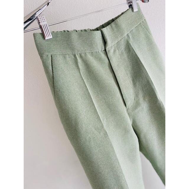 AMERI vintage MINI CHECK PANTS グリーン - カジュアルパンツ