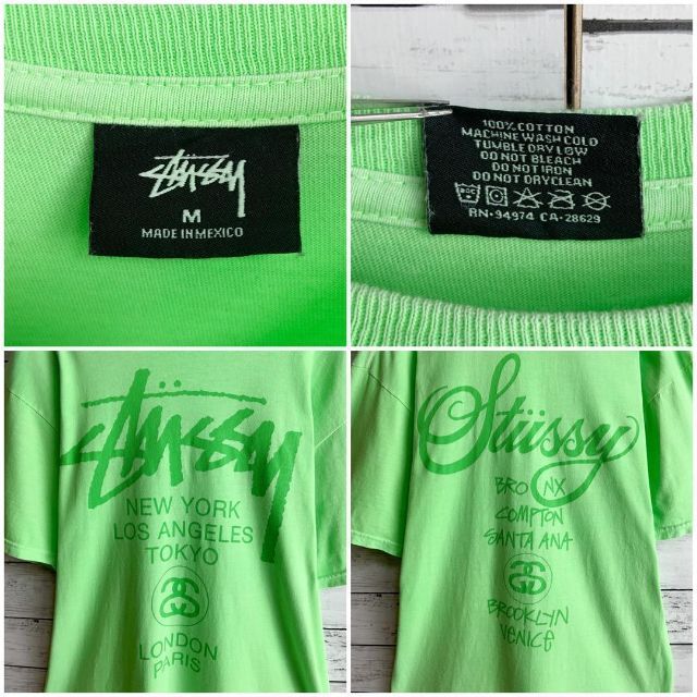 STUSSY(ステューシー)の【人気のミントカラー！】ステューシー ワールドツアー ビッグロゴ入り半袖Tシャツ メンズのトップス(Tシャツ/カットソー(半袖/袖なし))の商品写真