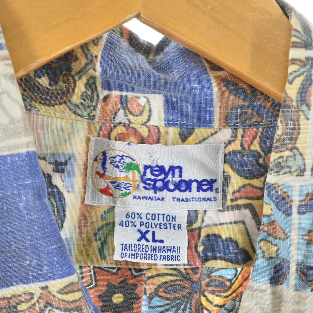 Reyn Spooner(レインスプーナー)の古着 90年代 レインスプーナー REYNSPOONER 水着タグ ビキニタグ 総柄 ボタンダウン ハワイアンアロハシャツ ハワイ製 メンズXL ヴィンテージ /eaa262122 メンズのトップス(シャツ)の商品写真