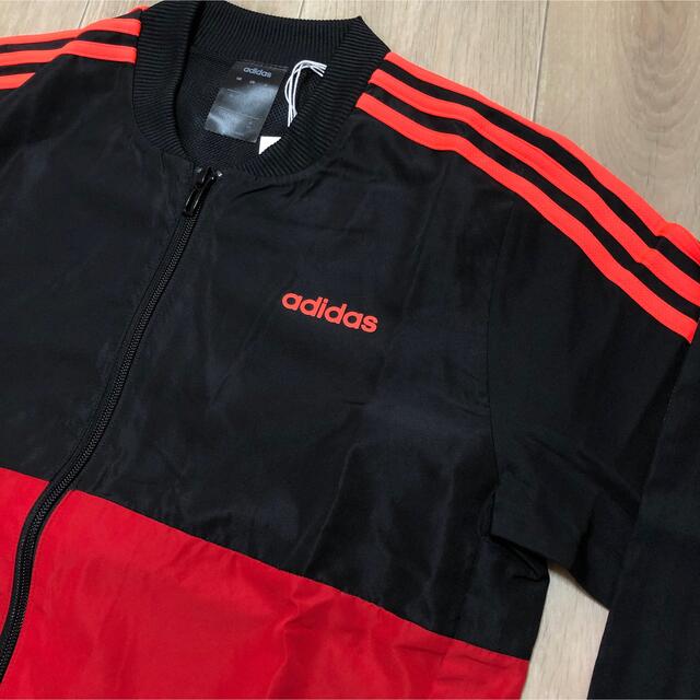 adidas(アディダス)の150 アディダスジャージ　黒　赤　セットアップ　男の子　ジャージ　上下セット キッズ/ベビー/マタニティのキッズ服男の子用(90cm~)(ジャケット/上着)の商品写真