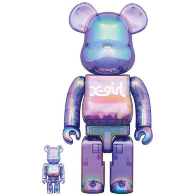 フィギュアBE@RBRICK X-girl CLEAR PURPLE 100% 400%