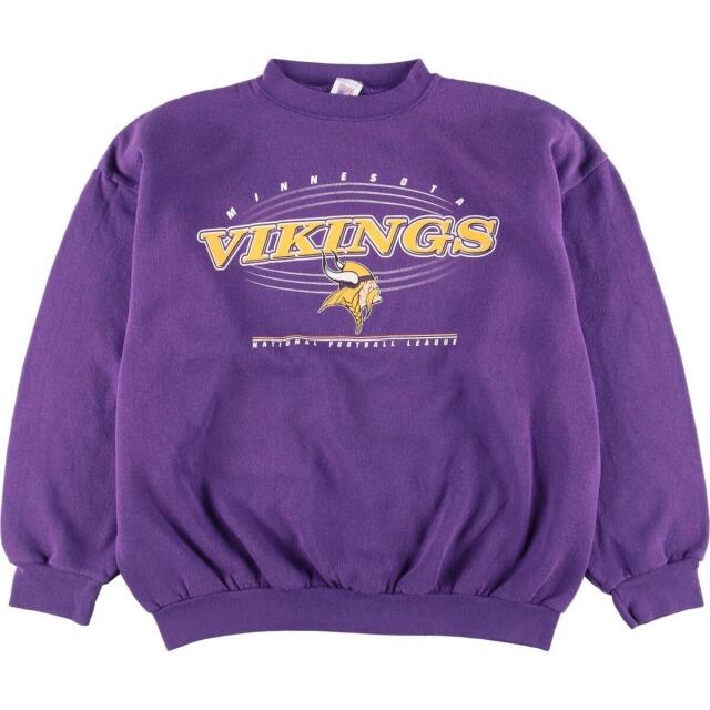 90年代 LOGO7 NFL Minnesota Vikings ミネソタバイキングス プリントスウェットシャツ トレーナー メンズM ヴィンテージ /eaa274287