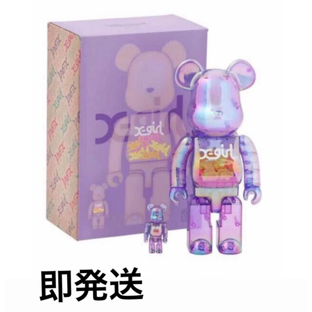 BE@RBRICK X-girl CLEAR PURPLE 100%/400%