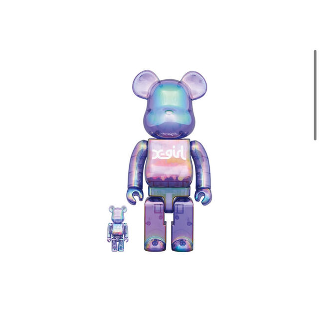 BE@RBRICK(ベアブリック)のBE@RBRICK X-girl CLEAR PURPLE 100%/400% エンタメ/ホビーのフィギュア(その他)の商品写真