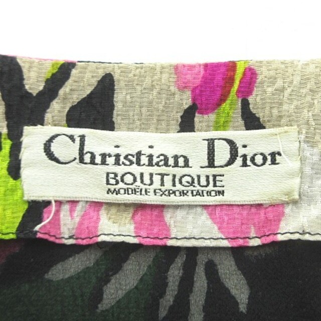 Christian Dior - ヴィンテージ ハッピ シャツ ノースリーブ シルク 花