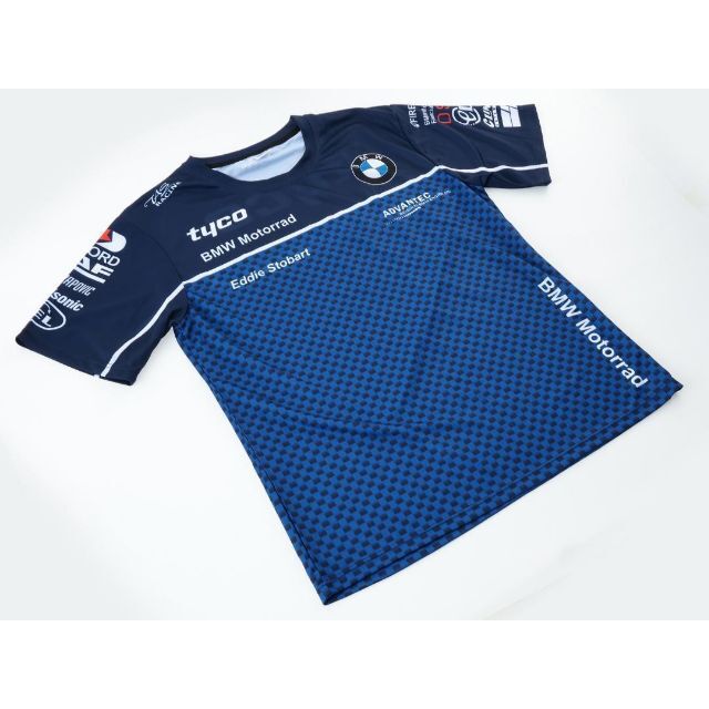 BMW(ビーエムダブリュー)の割引き！★【TYCO BMW】SuperBike ドライTシャツ  紺【L】 自動車/バイクの自動車(その他)の商品写真