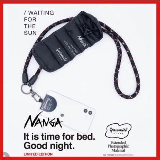 ナンガ(NANGA)のNANGA x WFTS トリプル限定コラボ 黒 BLACK ヨセミテストラップ(ネックストラップ)