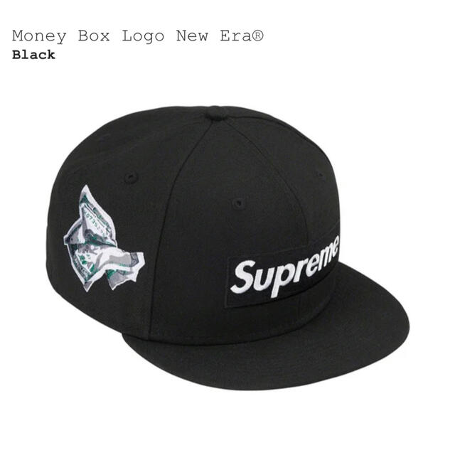 7-58新品supreme Money Box Logo New Era Black - キャップ