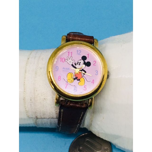 SEIKO(セイコー)のJ20）ディズニー(*'▽')ミッキーマウス電池交換済みゴールドレディス腕時計 レディースのファッション小物(腕時計)の商品写真