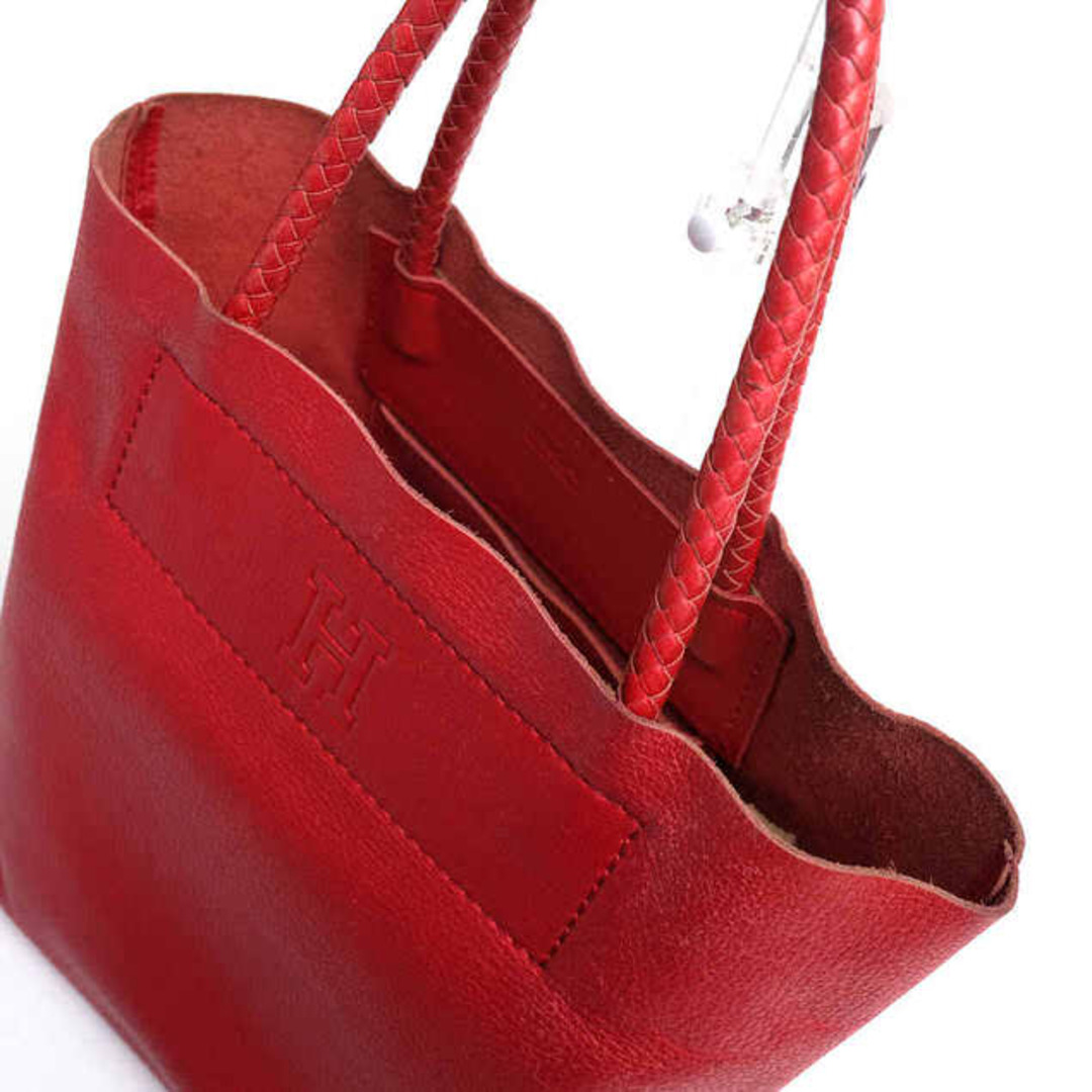 ヒロフ/HIROFU バッグ ハンドバッグ 鞄 トートバッグ レディース 女性 女性用レザー 革 本革 レッド 赤 シボ革 シュリンクレザー 肩掛け ワンショルダー