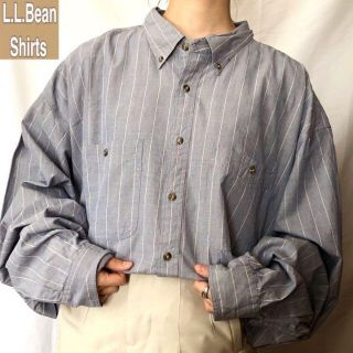 エルエルビーン(L.L.Bean)のエルエルビーン☆ストライプシャツ 古着 ゆるだぼビッグシルエット 90s ay4(シャツ)