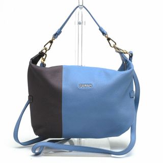 フルラ(Furla)のフルラ／FURLA バッグ ハンドバッグ 鞄 トートバッグ レディース 女性 女性用レザー 革 本革 ライトブルー 水色  190262 シボ革 シュリンクレザー バイカラー(ハンドバッグ)