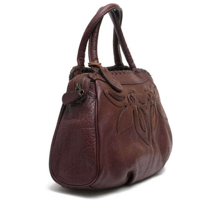 イビサ／IBIZA  バッグ ハンドバッグ 鞄 トートバッグ レディース 女性 女性用 レザー 革 本革 レッド 赤 シボ革 シュリンク