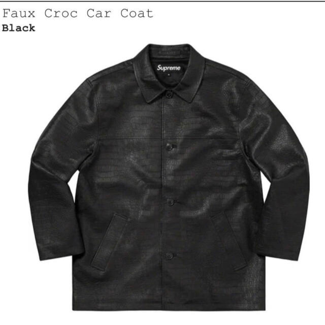 激レアXL！2022年Supreme Faux Croc Car Coat 黒その他