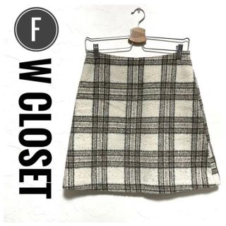 ダブルクローゼット(w closet)のダブルクローゼット ウエストゴム チェック ミニスカート  F ベージュ系(ミニスカート)