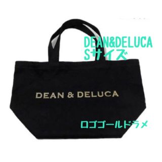 ディーンアンドデルーカ(DEAN & DELUCA)のDEAN&DELUCA  ディーン＆デルーカ　トート　ロゴゴールドラメ　S  黒(トートバッグ)