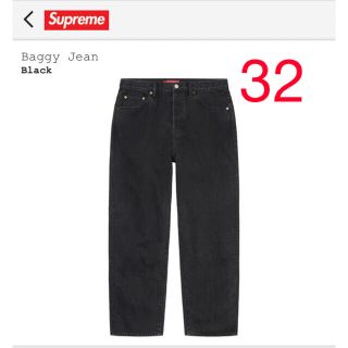 シュプリーム(Supreme)の22AW Supreme  Baggy Jean Black 32(デニム/ジーンズ)