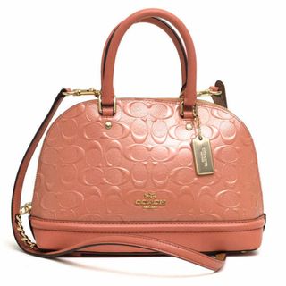 コーチ(COACH)のコーチ／COACH バッグ ハンドバッグ 鞄 トートバッグ レディース 女性 女性用エナメル パテント レザー 革 本革 ピンク  F27593 SVET ミニ シエラ サッチェル シグネチャー柄 2WAY ショルダーバッグ ミニボストン(ハンドバッグ)