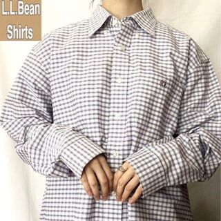 エルエルビーン(L.L.Bean)のエルエルビーン☆チェックシャツ 90s 刺繍ロゴ 古着 ゆるだぼ 希少 az6(シャツ)