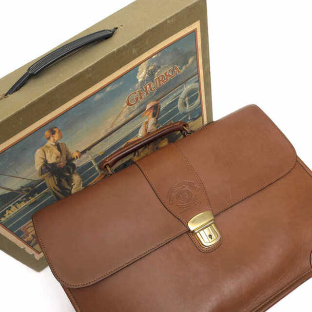 グルカ／GHURKA バッグ ブリーフケース ビジネスバッグ 鞄 ビジネス メンズ 男性 男性用レザー 革 本革 ブラウン 茶 No. 24  Leather Attache Briefcase Portfolio