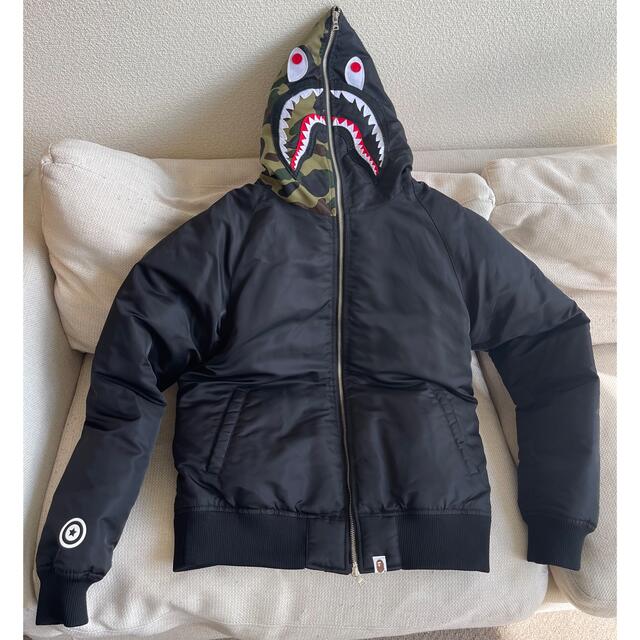 A BATHING APE SHARK HOODIE DOWN JACKET