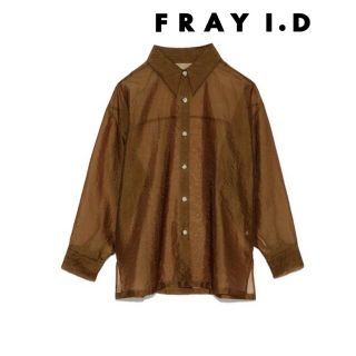 フレイアイディー(FRAY I.D)の【新品タグ付き】FRAY.lD ソフトリンクルオーガンシャツ ブラウン(シャツ/ブラウス(長袖/七分))