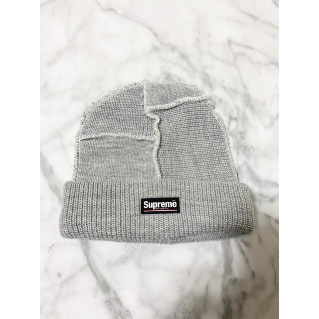 SUPREME paneled seam beanie 20AW greyニット帽/ビーニー