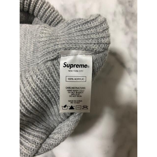 SUPREME paneled seam beanie 20AW greyニット帽/ビーニー